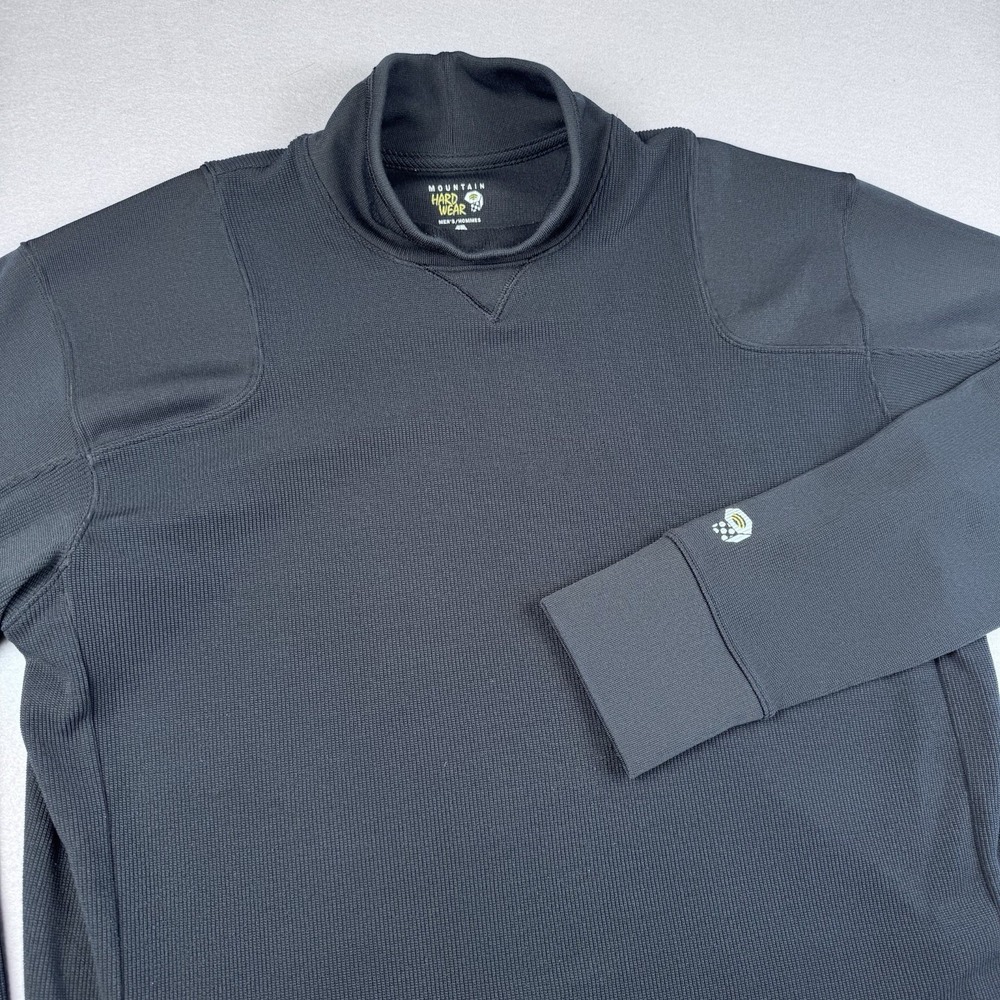 Mountain Hardware Made In USA Mock Neck Pullover Men XXL Black Shoulder Pads
